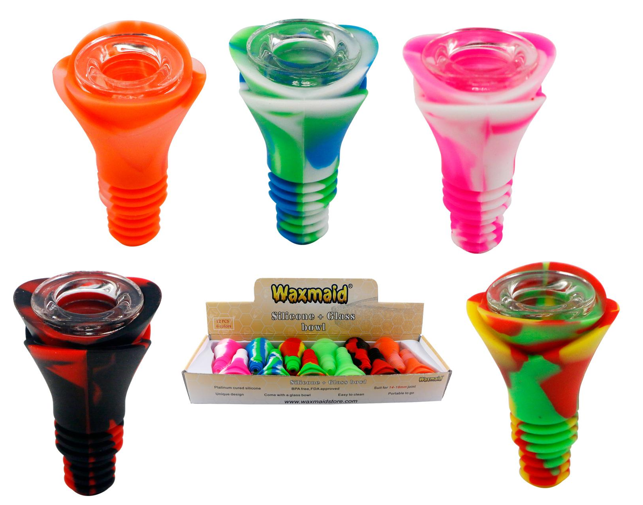 Waxmaid Universal 14mm&18mm Joint Rose Bowl (Silicone+Glass) thumbnail 6