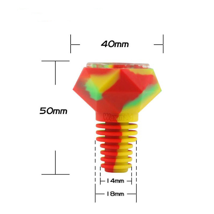 Waxmaid Universal 14mm & 18mm Joint, Diamond Bowl-Silicone & Glass. thumbnail 5