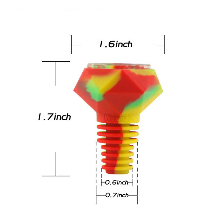 Waxmaid Universal 14mm & 18mm Joint, Diamond Bowl-Silicone & Glass. thumbnail 6