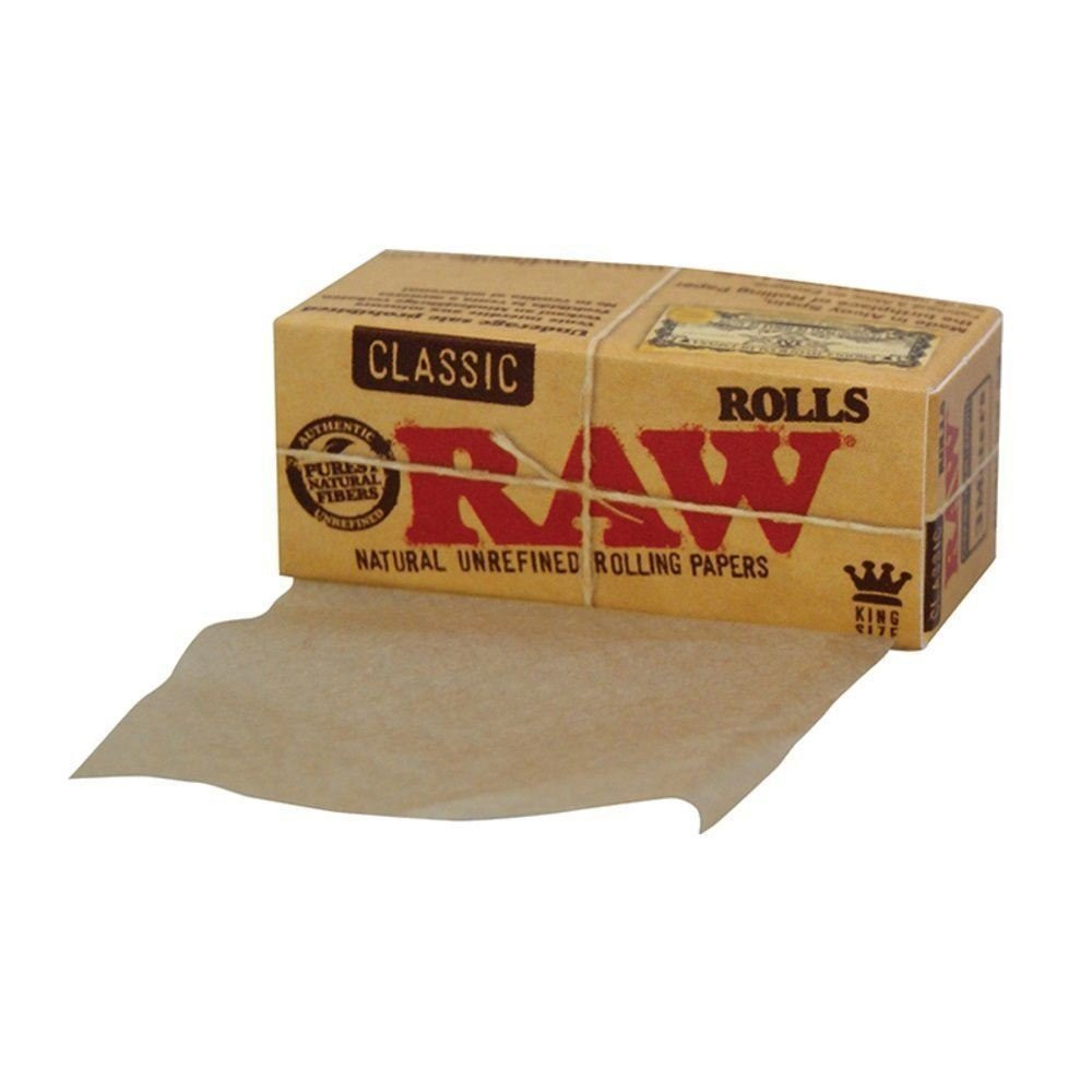 RAW CLASSIC ROLLS KING SIZE PAPER. 12 PER BOX. 3 METERS EACH- 9 Feet long thumbnail 6