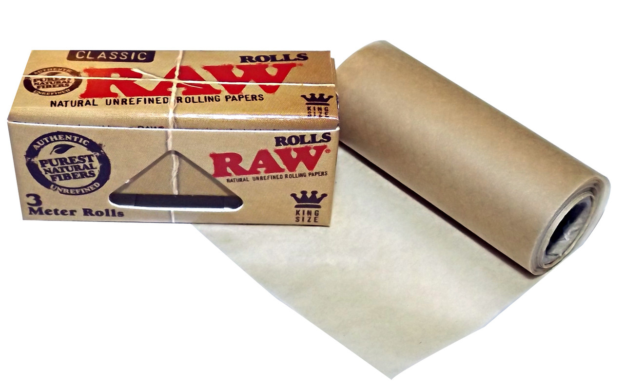 RAW CLASSIC ROLLS KING SIZE PAPER. 12 PER BOX. 3 METERS EACH- 9 Feet long thumbnail 7