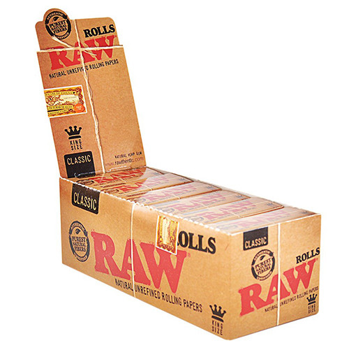 RAW CLASSIC ROLLS KING SIZE PAPER. 12 PER BOX. 3 METERS EACH- 9 Feet long thumbnail 3
