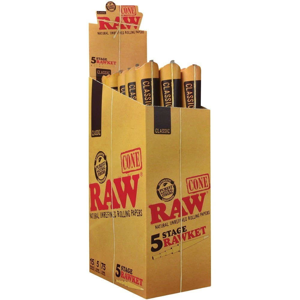 RAW - Classic Pre-Roll Cones - 5 Stage Rawket - 15ct Display thumbnail 6