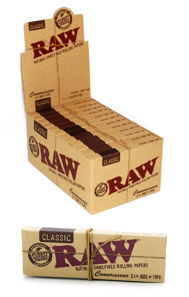 Raw Classic Connoisseur 1¼ With Tips Rolling Paper| Box Of 24 Packs thumbnail 2