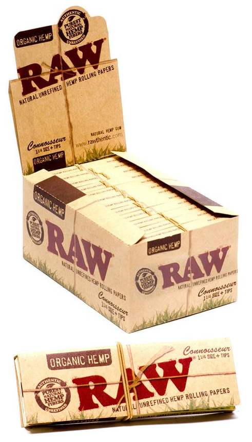 RAW - ORGANIC HEMP - CONNOISSEUR - 1 1/4 + TIPS- 24 PER BOX thumbnail 5