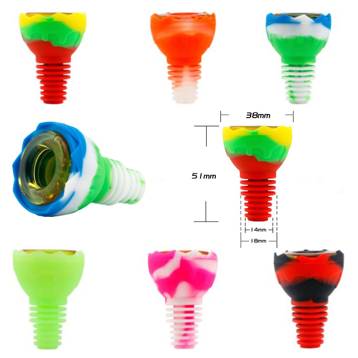 Waxmaid Universal 14mm & 18mm Joint, Egg Bowl-Silicone & Glass. thumbnail 6