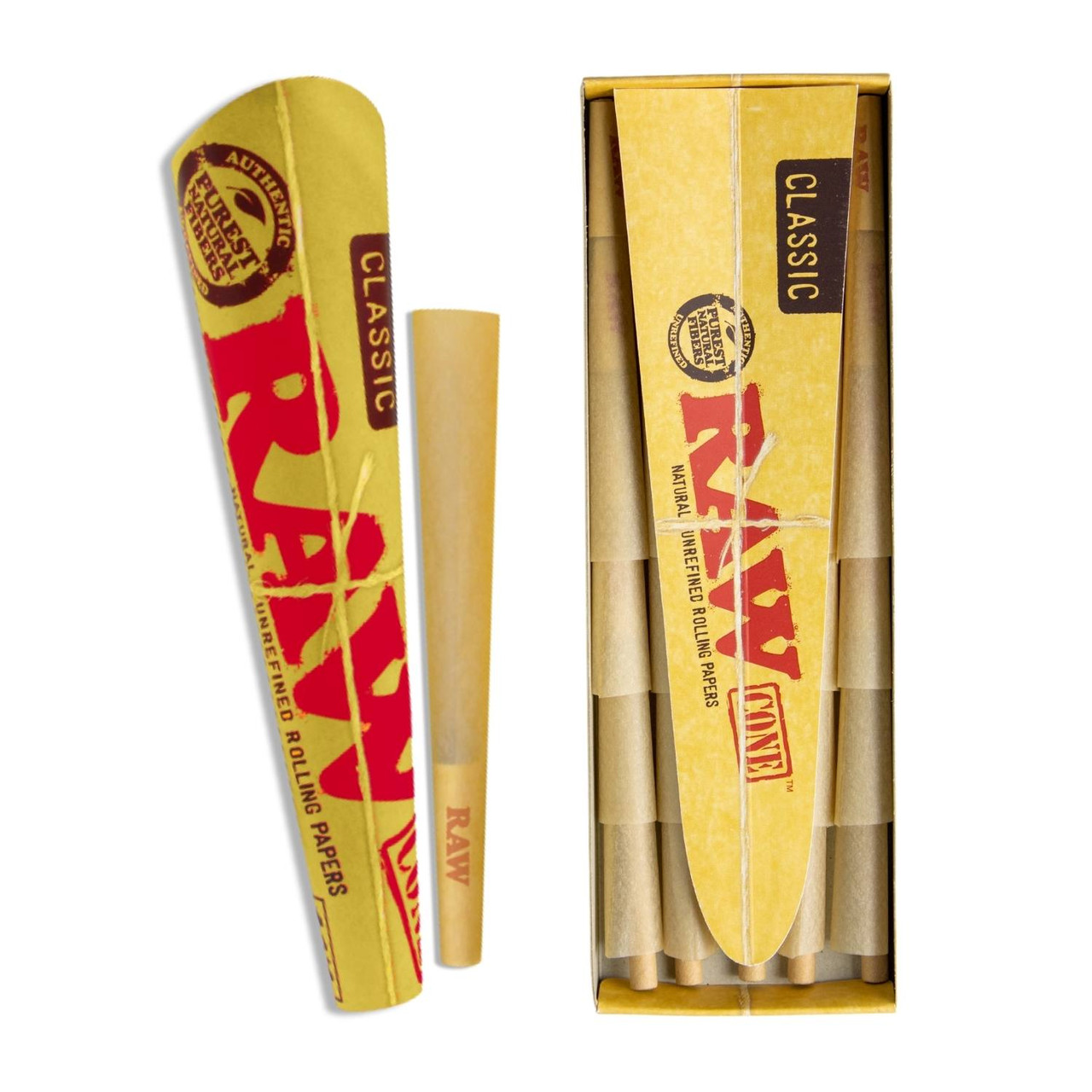 RAW - CLASSIC PRE ROLL CONE - 84MM/24MM - 1 1/4 DISPLAY 20CT thumbnail 2