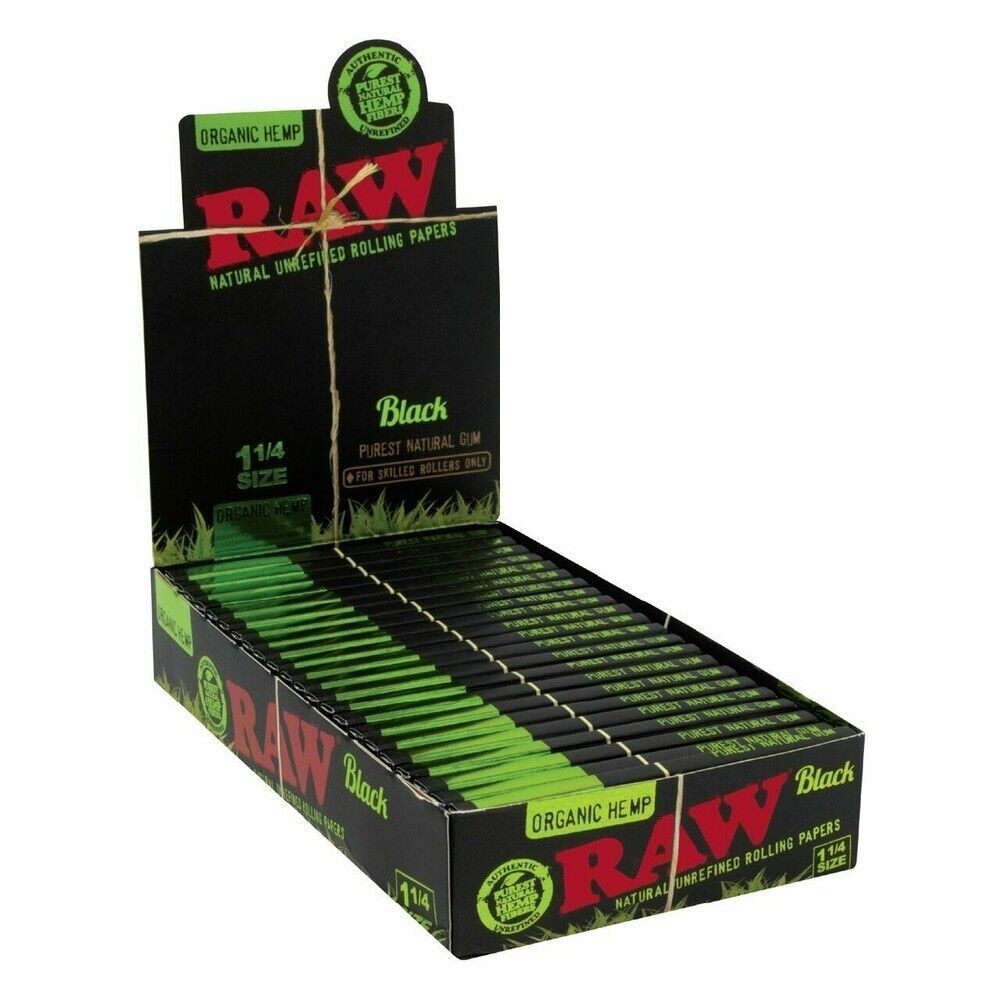 RAW - BLACK - ORGANIC HEMP - 1 1/4 - 24 PER BOX