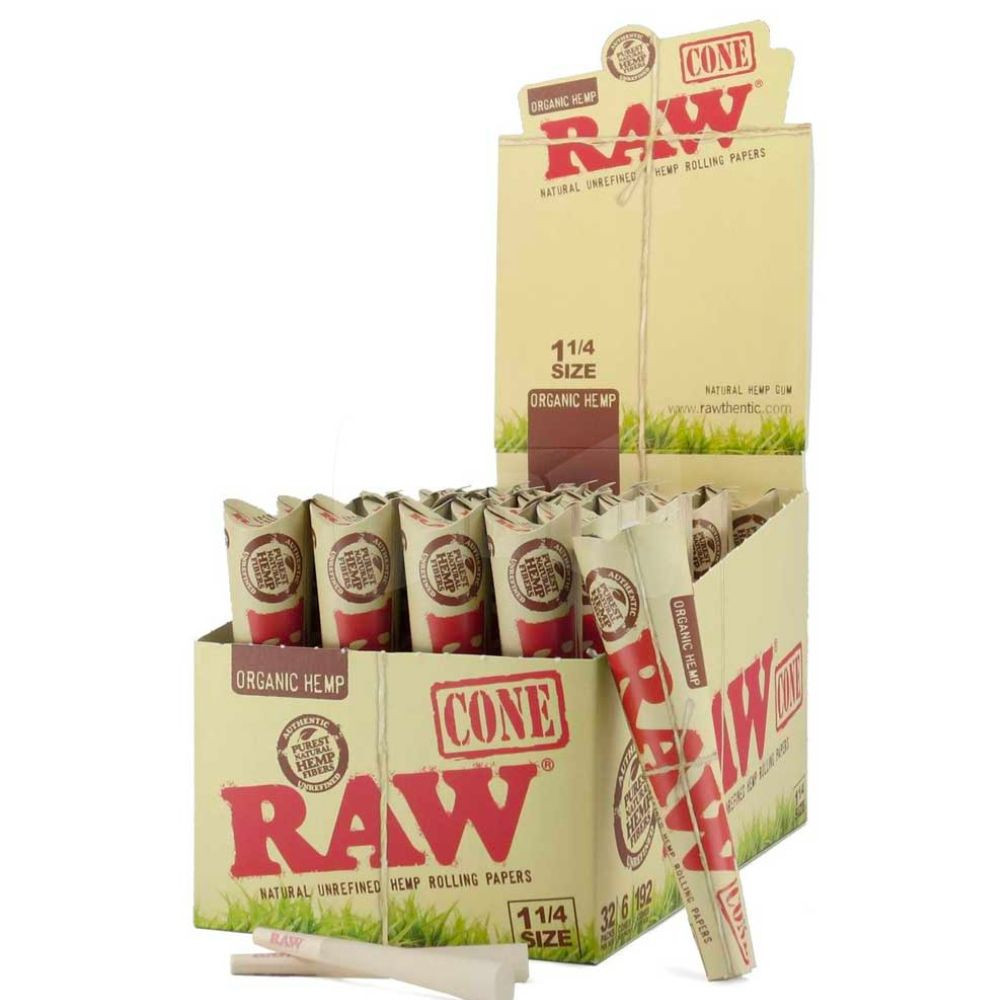 RAW - ORGANIC HEMP CONE - 1 1/4 DISPLAY - 6CT