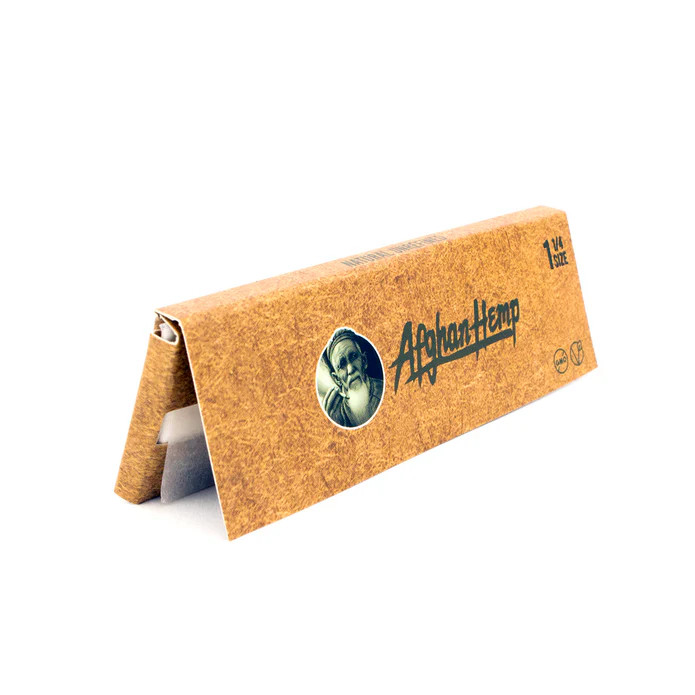 AFGHAN HEMP - NATURAL UNREFINED ROLLING PAPERS 1 1/4 - JAR DISPLAY OF 50 PACKS - JAR 1 1/4 thumbnail 2