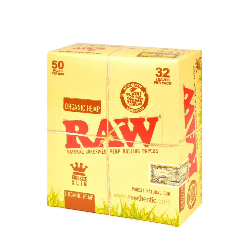 RAW - ORGANIC HEMP - KING SIZE - 50 PER BOX