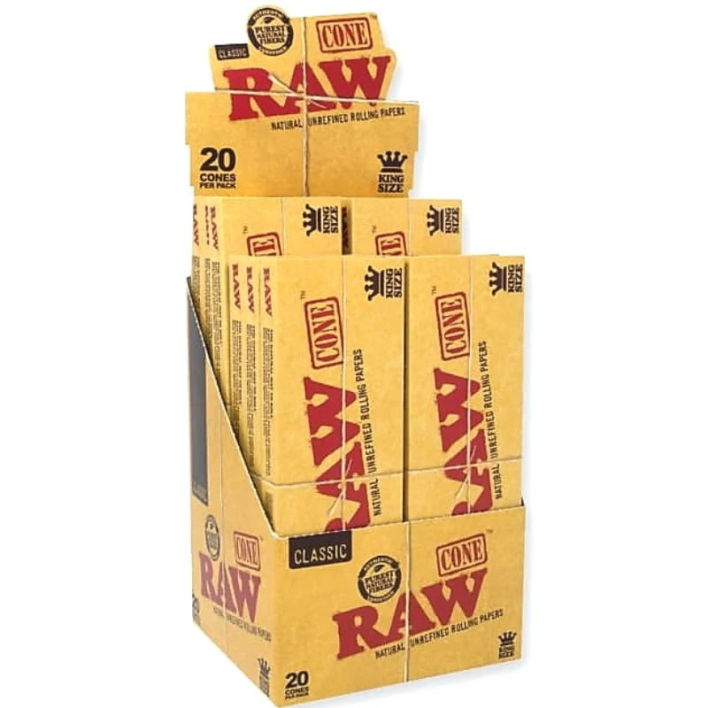RAW - CLASSIC PRE ROLL CONE - 109MM/26MM - KING SIZE DISPLAY 20CT