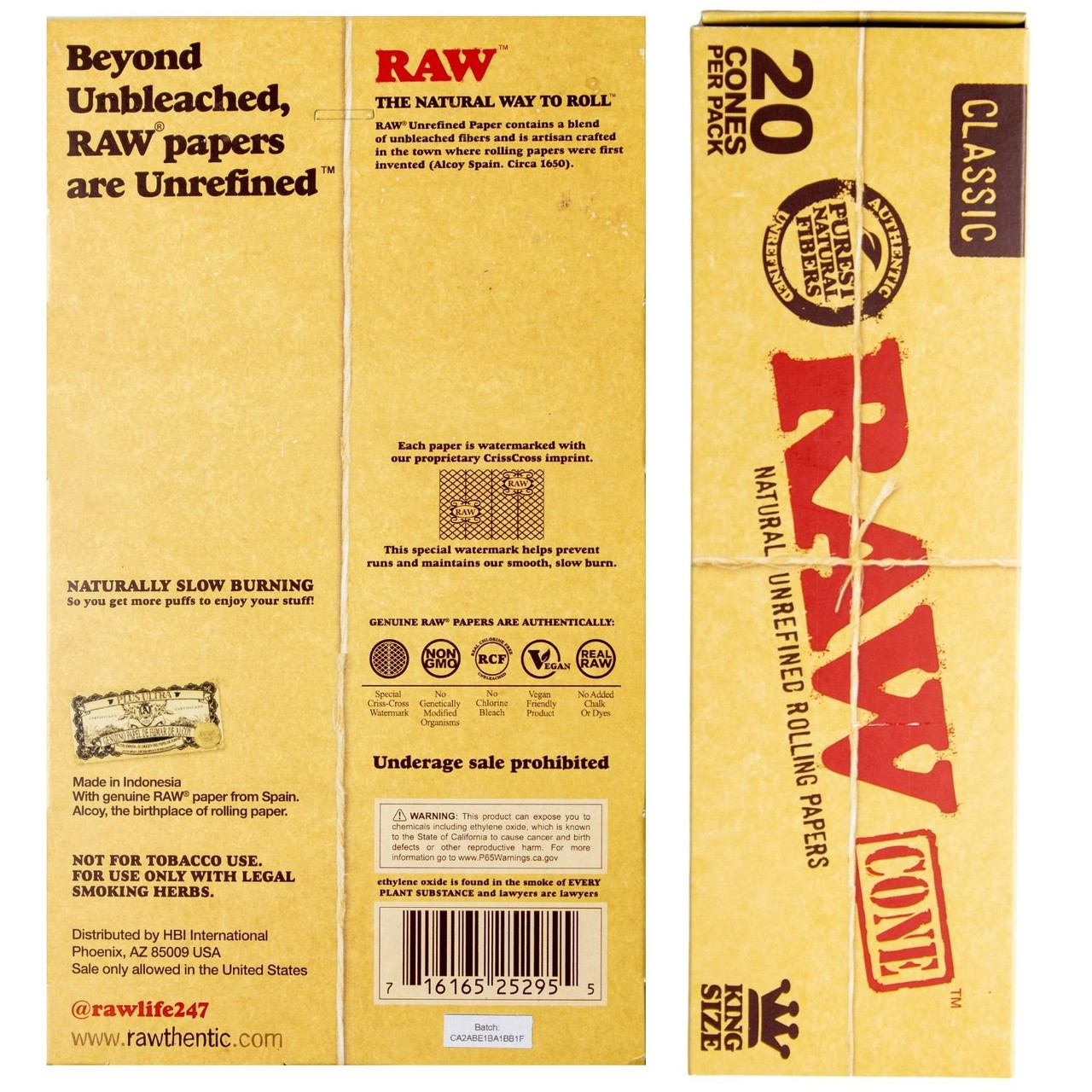 RAW CLASSIC PRE-ROLL CONE KING SIZE  109mm/26mm 20PK Display 12 thumbnail 4