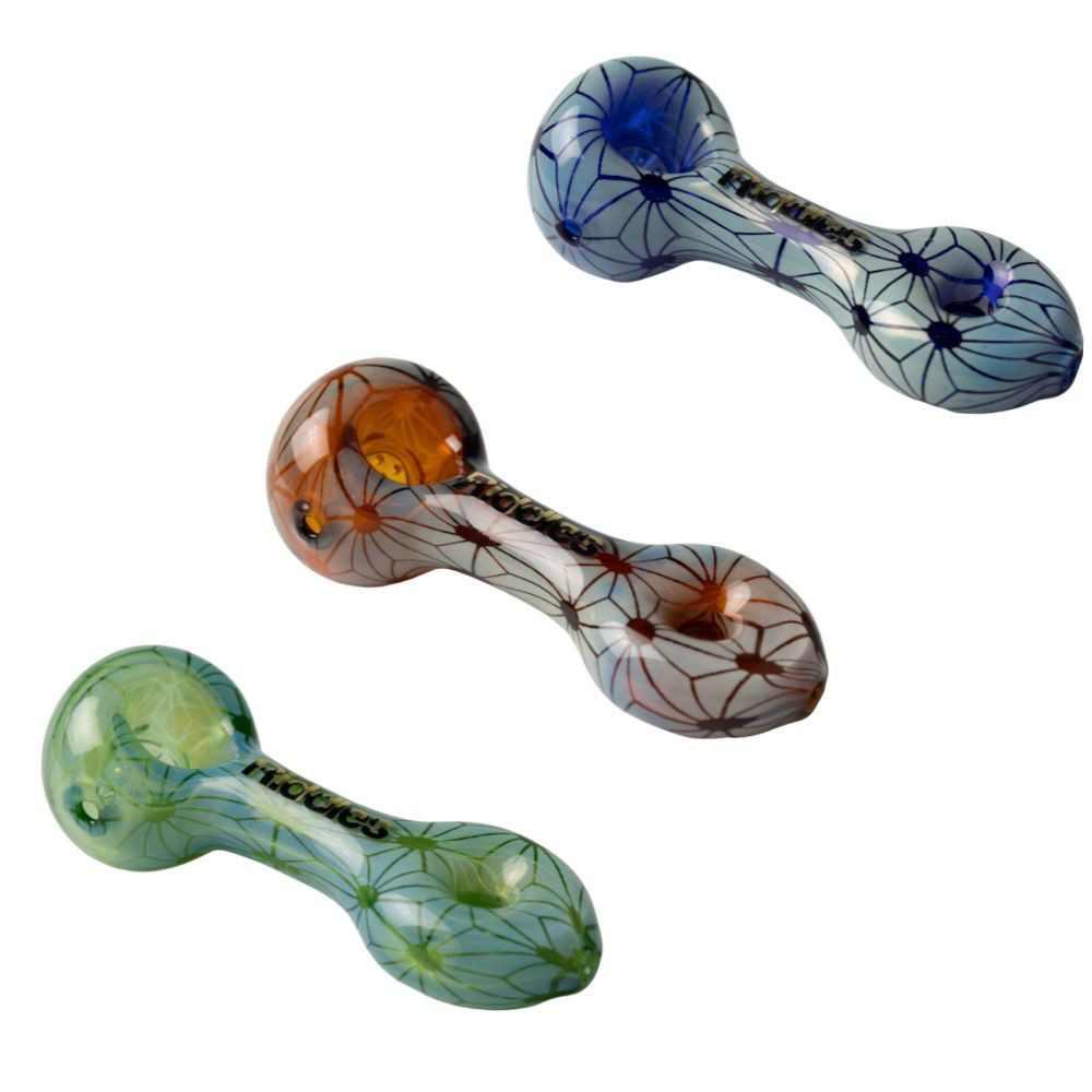 RIDDLES - 4.5" GEOMETRIC DONUT HAND PIPE with Screen 60G. thumbnail 2