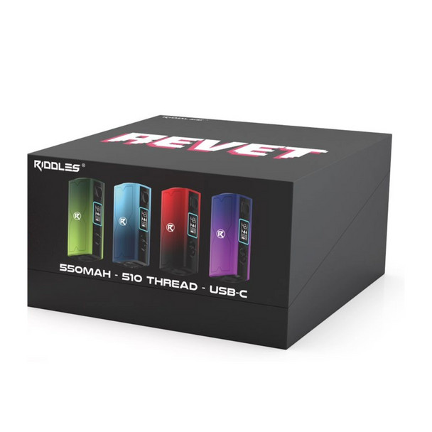 RIDDLES - REVET - 550 MAH 510 THREAD - USB C - CART BATTERY - 12PCS IN DISPLAY