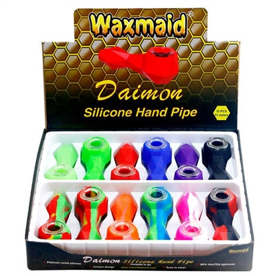 WAXMAID - DAIMON SILICONE HAND PIPE - DISPLAY OF 12