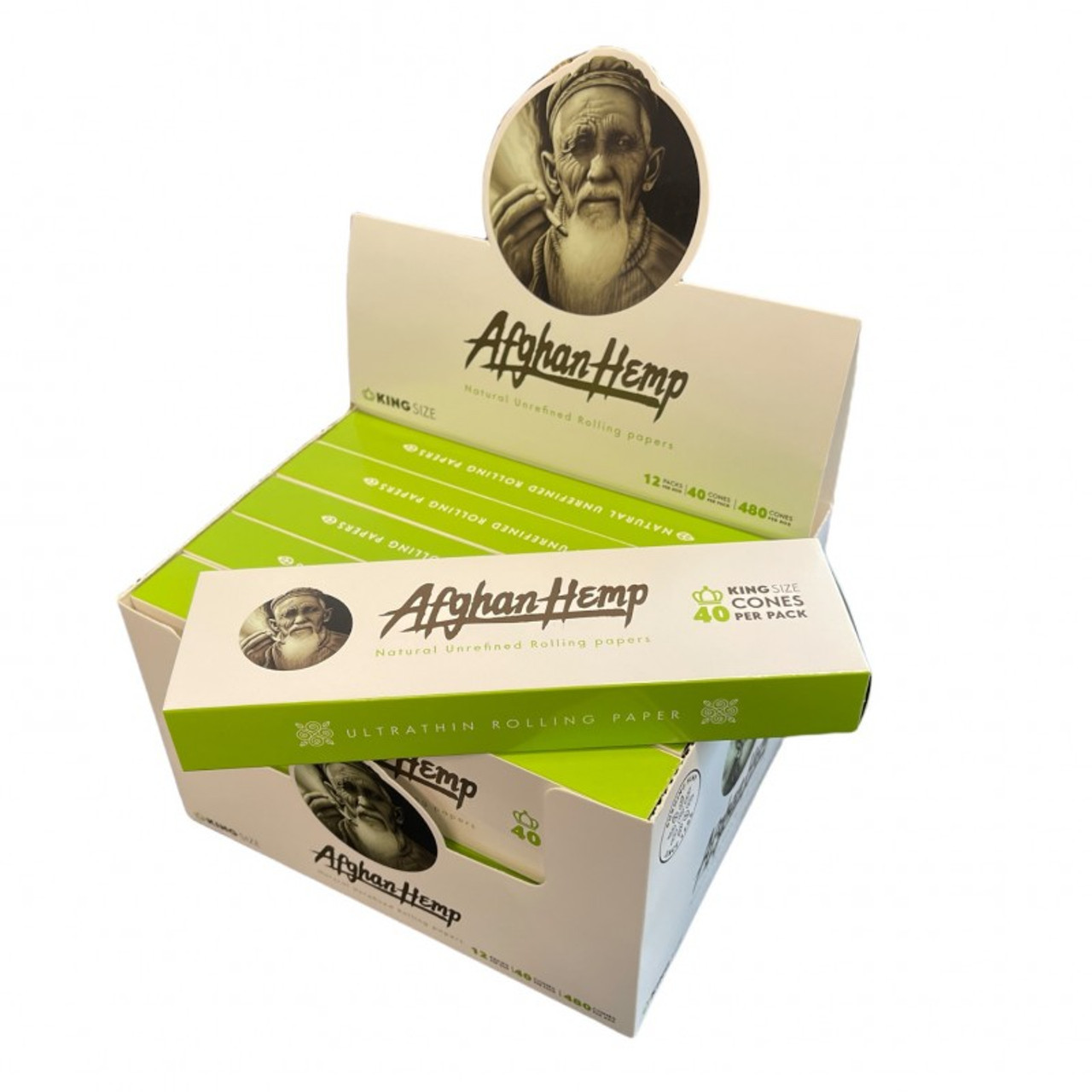 NATURAL UNREFINED ROLLING PAPERS PRE-ROLLED CONES MULTIPACK KING SIZE - 480 CONES KING SIZE