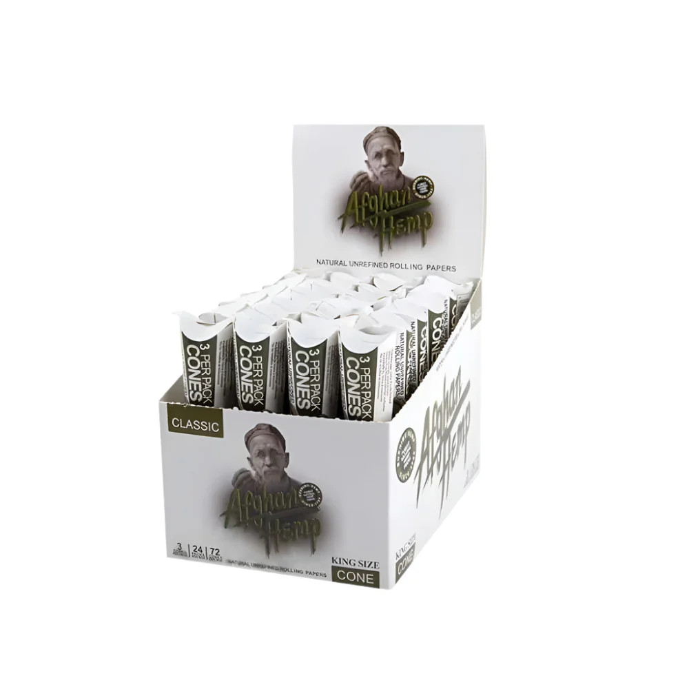 NATURAL UNREFINED ROLLING PAPERS PRE-ROLLED CONES KING SIZE - 72 CONES KING SIZE