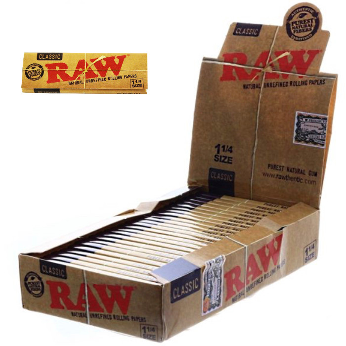 Raw - 1 1/4 Size Rolling Paper  - CLASSIC AND ORGANIC