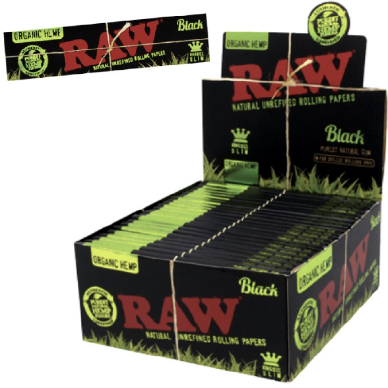 RAW Black Organic Hemp King Size Rolling Paper