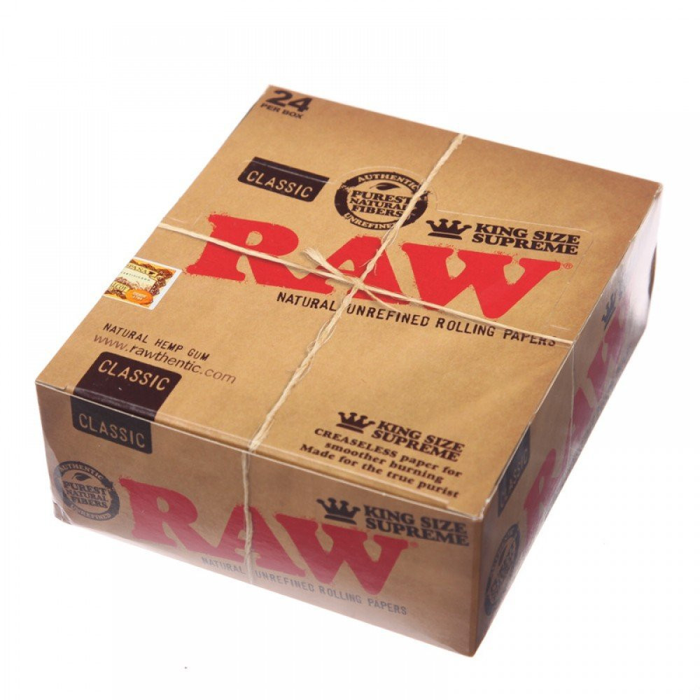 RAW Classic King Size Supreme Rolling Paper - 24ct