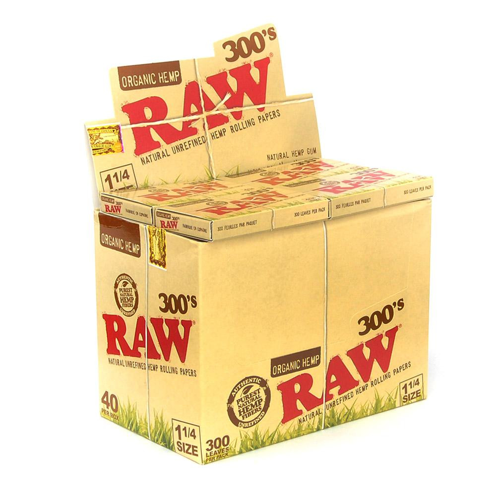 RAW ORGANIC 1 1/4 300 ROLLING PAPER 300's 40 PACK - 1 BOX thumbnail 2