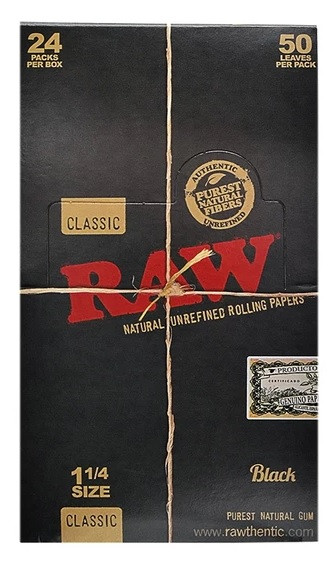 RAW Black 1 1/4 Rolling Papers - 24 Booklets thumbnail 5