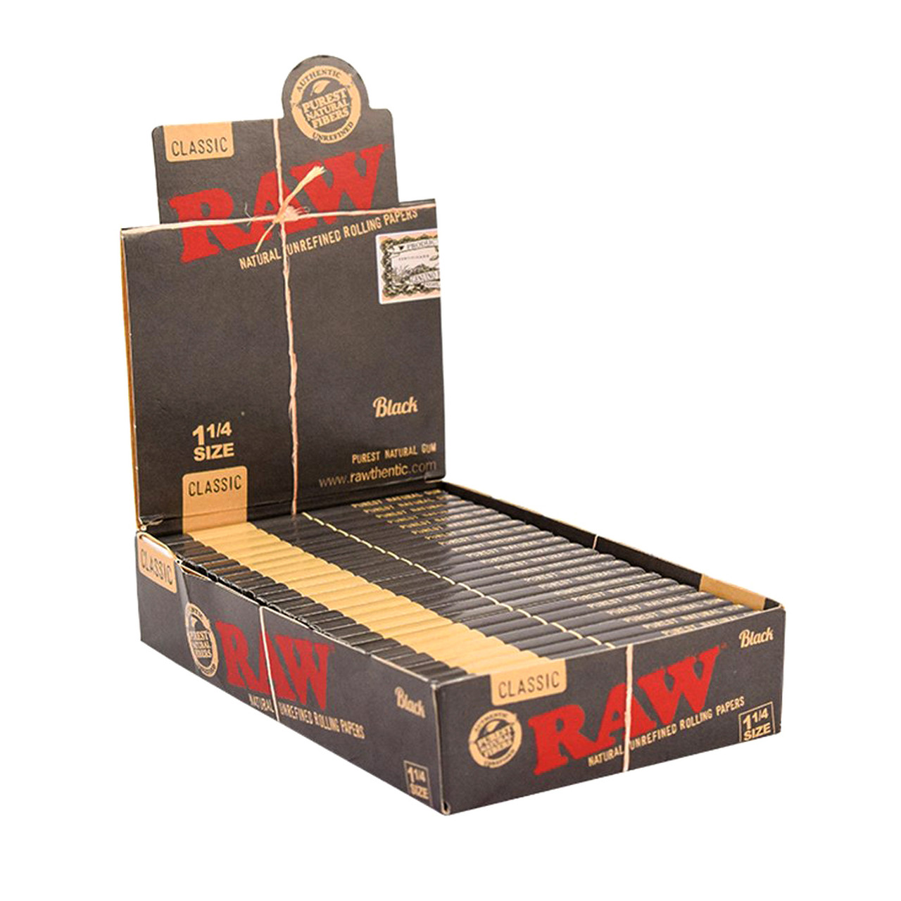 RAW Black 1 1/4 Rolling Papers - 24 Booklets thumbnail 3