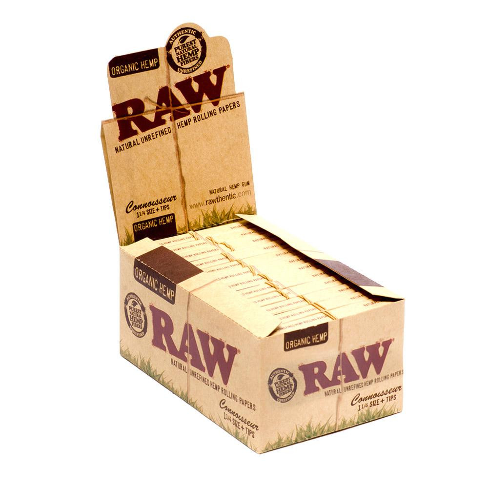 Raw Organic Connoisseur Rolling Paper 1 1/4 + Tips thumbnail 3