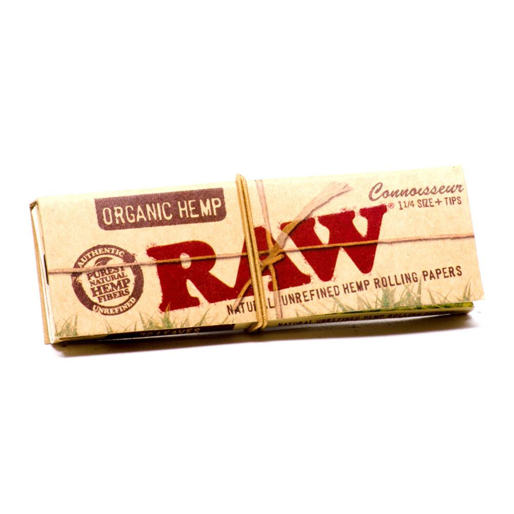 Raw Organic Connoisseur Rolling Paper 1 1/4 + Tips thumbnail 2