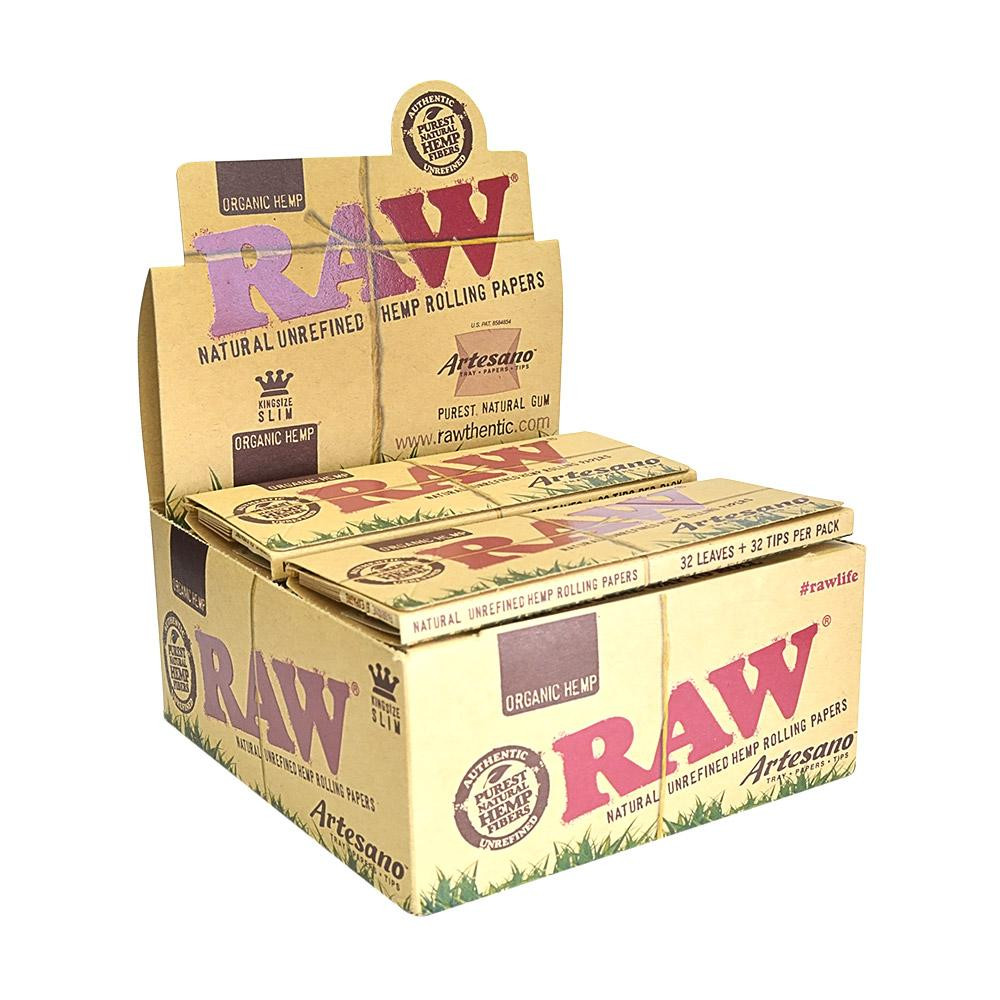 Raw Organic Artesano King Size Slim + Tips & Paper Rolling Tray thumbnail 6