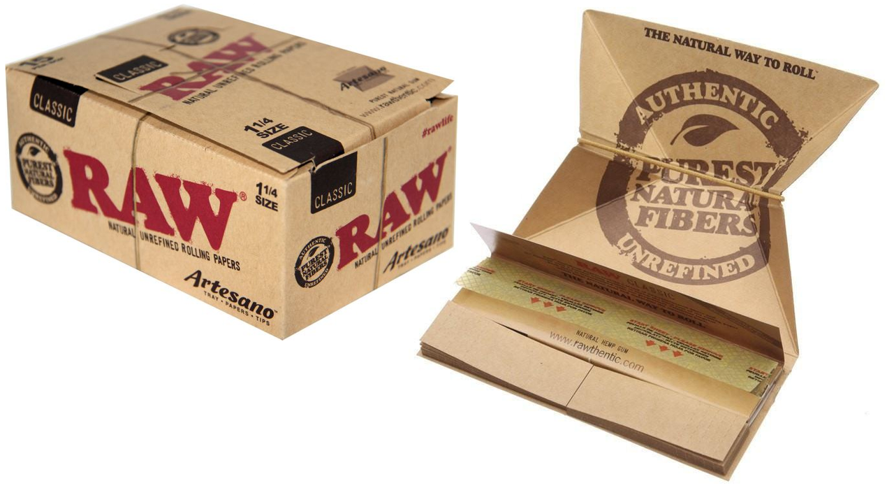 RAW Organic Artesano 1¼ Size Rolling Papers with Tips| 15 Packs thumbnail 2