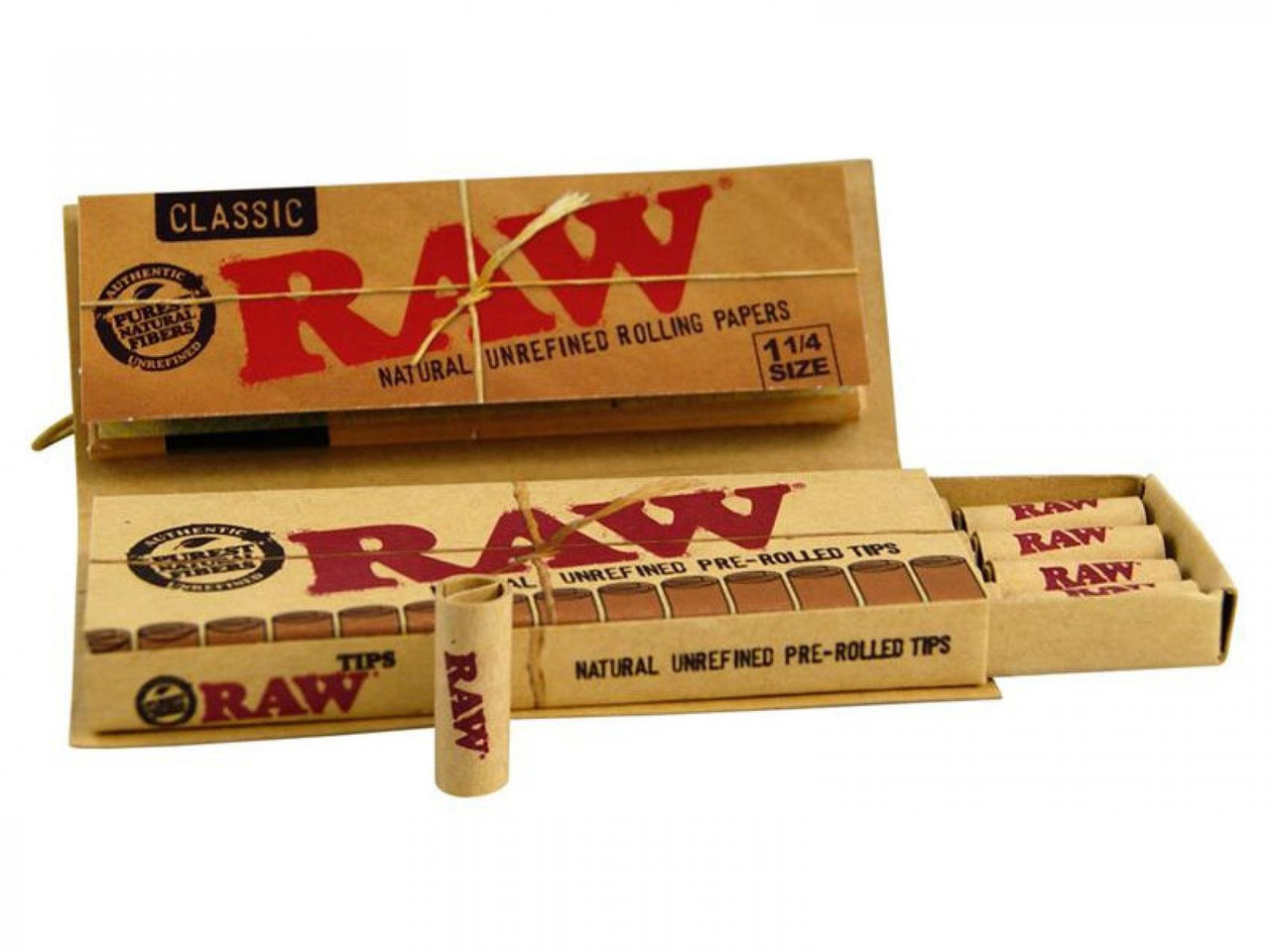 RAW Connoisseur 1 1/4 Size Classic Rolling Papers With Tips - 24ct Per Box thumbnail 3