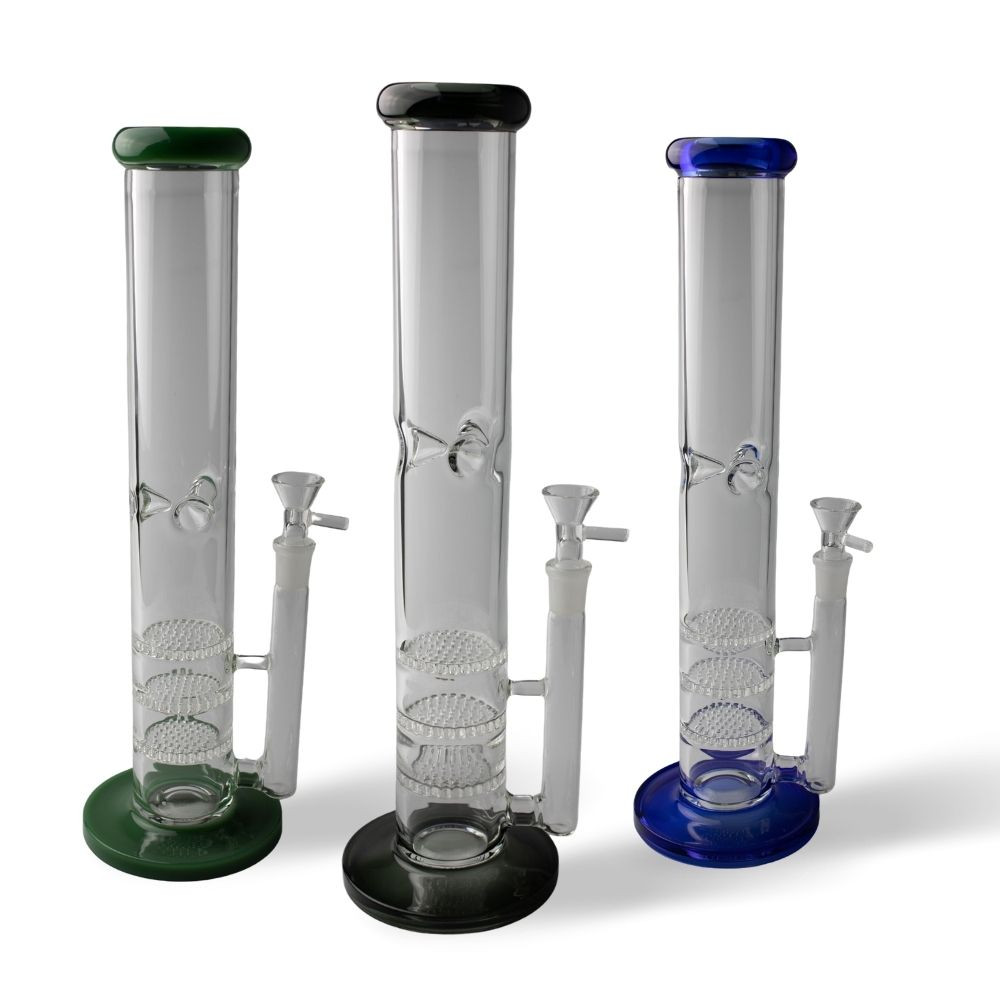 5mm - 14” Straight Tube Triple Honeycomb W/ Ice Pinch - Ice Catcher - View 1