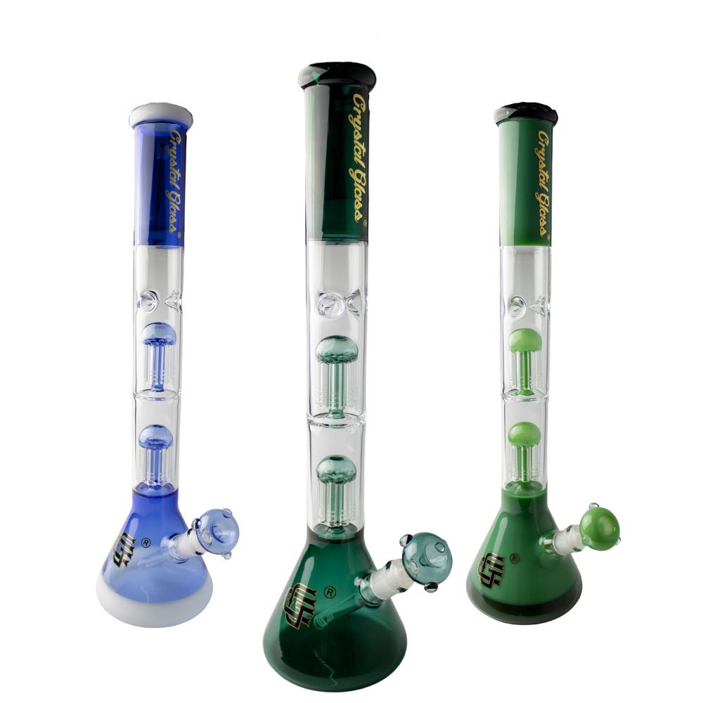 5mm – 20” Double 8Arm Tree Perc Colored Classic Beaker W/ Ice Pinch - View 1